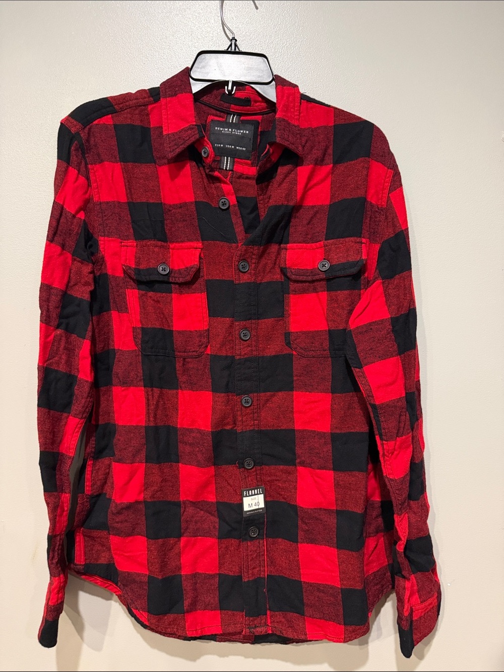 Denim & Flower Red and Black Buffalo Plaid Button-Down Shirt